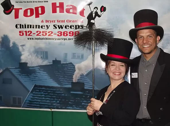 Top Hat Chimney Sweep Owners Royal and Teresa Pore